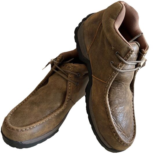 New Roper Western Boots Mens 13 Leather Chukka Lace Up Brown 09-020-1654-1512 BR